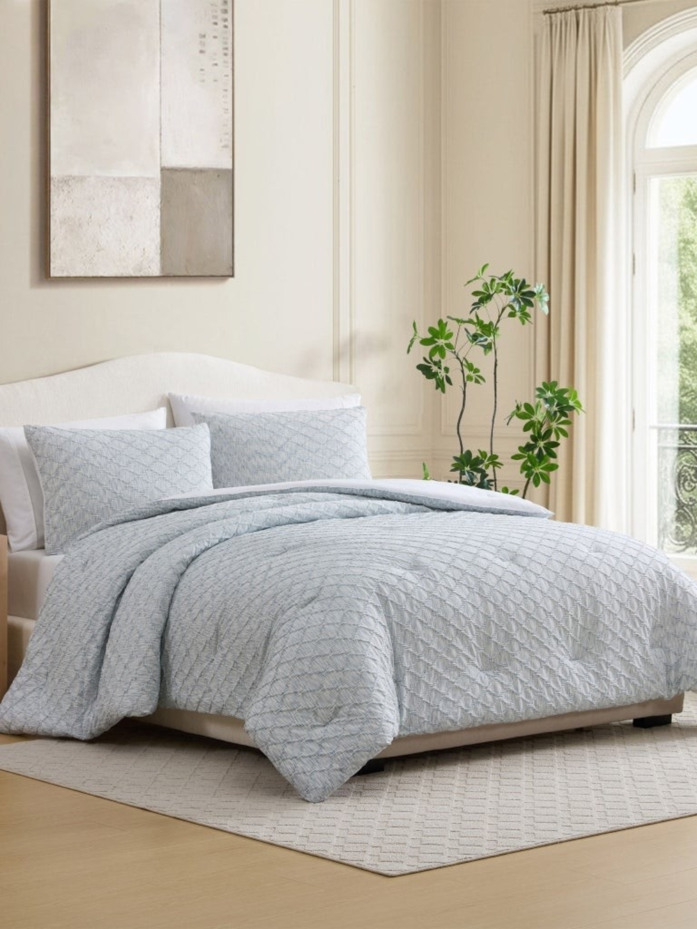 Light Gray Quilted Comforter Set - Jennifer Adams